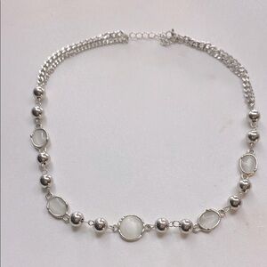 Elegant Silver Necklace with White Accents